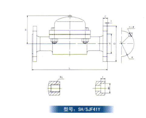 雙(shuāng)金屬片(piàn)式(shì)蒸汽疏水閥結構圖(tú)